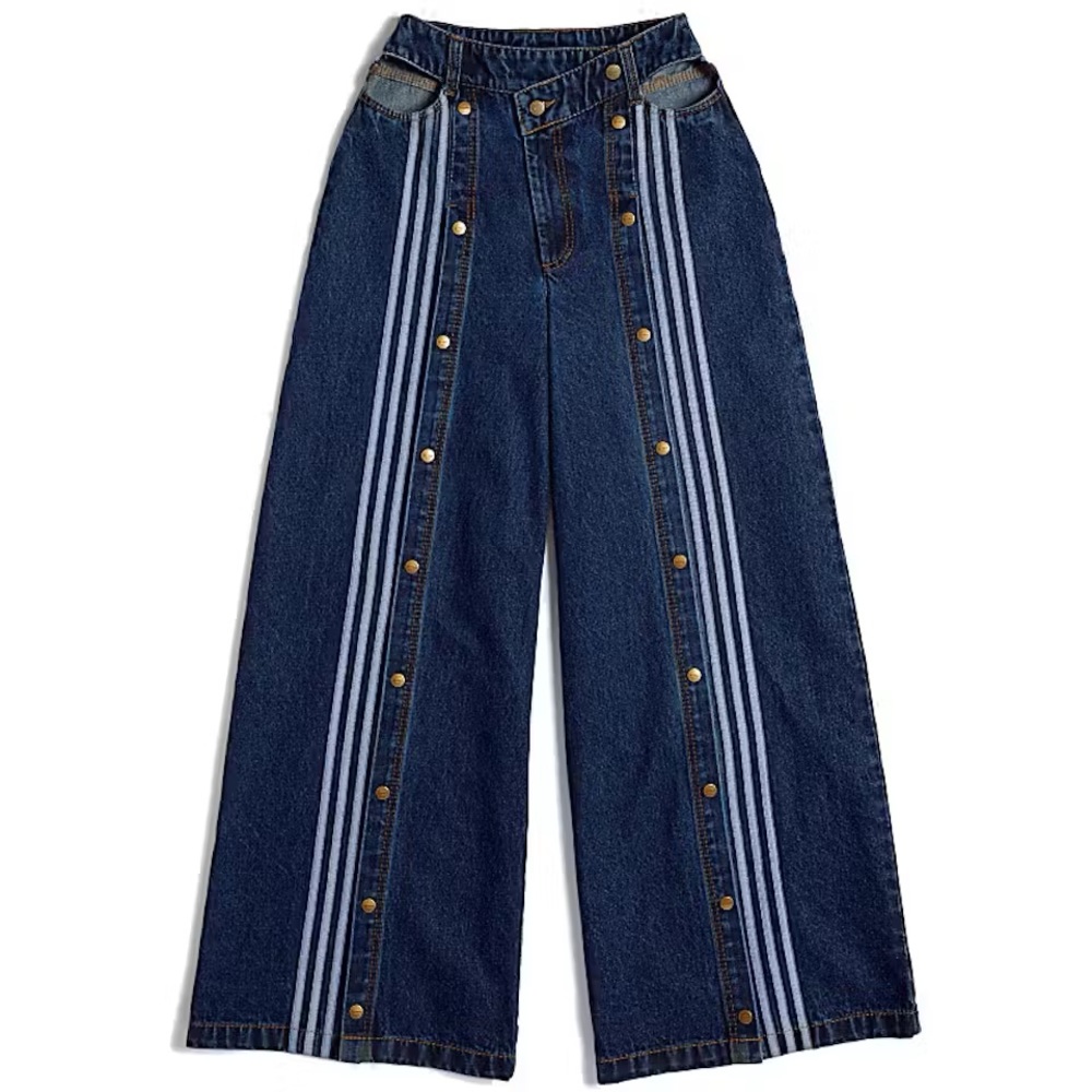 adidas Ivy Park Denim Wide-Leg Snap Pants